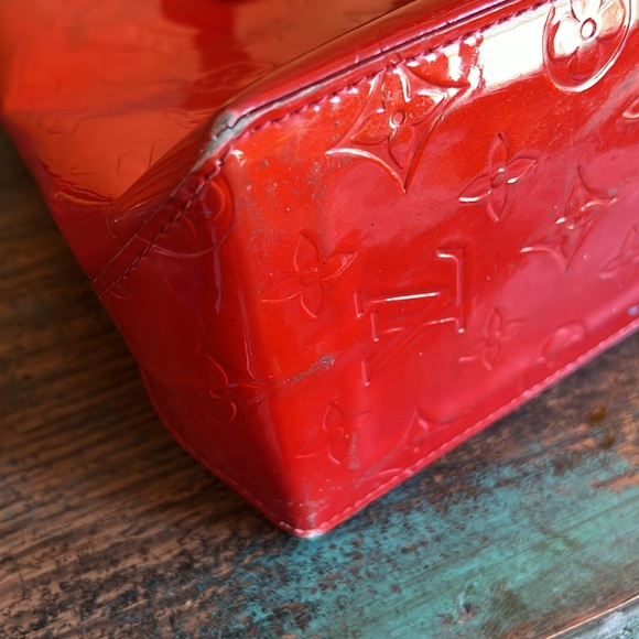 Louis Vuitton Bag Reade Monogram Vernis Pm Red Patent Leather Tote Small - Picture 11 of 15